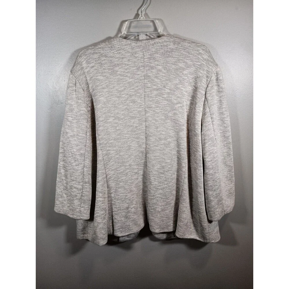 Skies Are Blue Blazer Cardigan Sweater Women Size 2X Open Front Pockets Gray